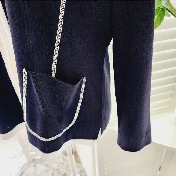 MISOOK BLACK WHITE ZIP UP JACKET WITH POCKETS MED - Picture 3 of 6